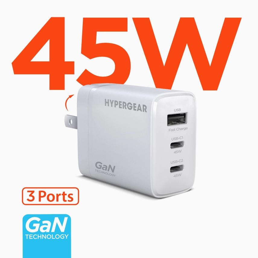 5x Speedboost 45W Usb-C Pd Tri-Port Gan Fast Wallcharger + Pps